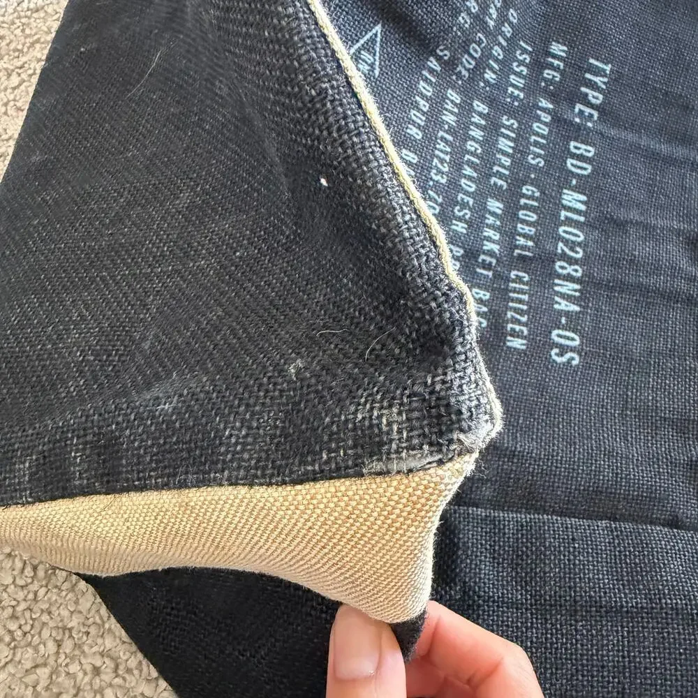 Apolis Global Citizen Market Sustainable Jute Black Tan Bag